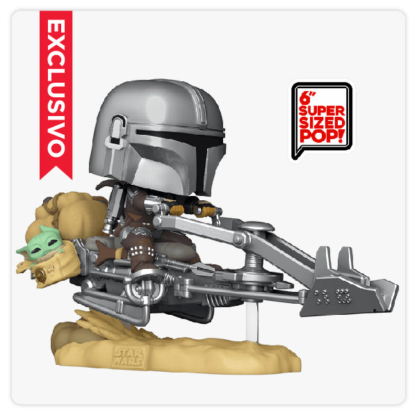 Funko Pop Star Wars - The Mandalorian On Peeder Con Grogu (579)