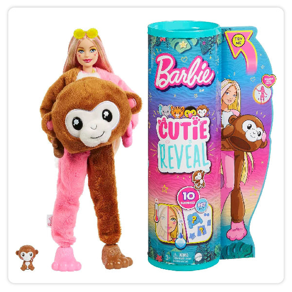 Mattel: Muñeca Barbie Cutie Reveal 10 Sorpresas