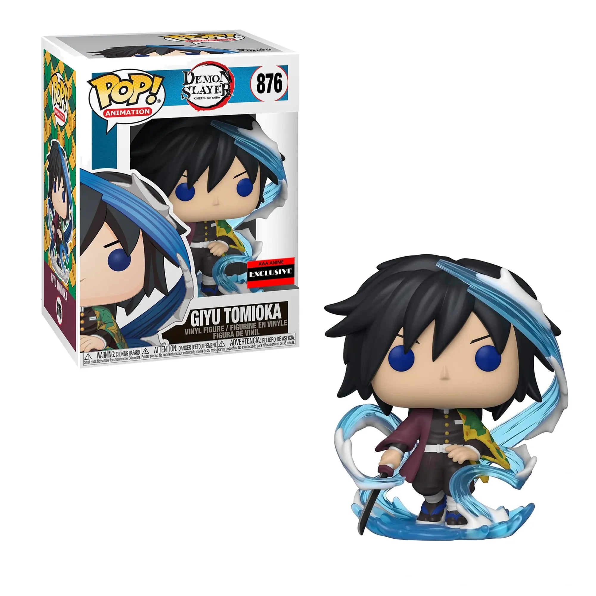 Funko Pop Demon Slayer Giyu Tomioka AAA Anime Exclusivo #876 con caja y figura original