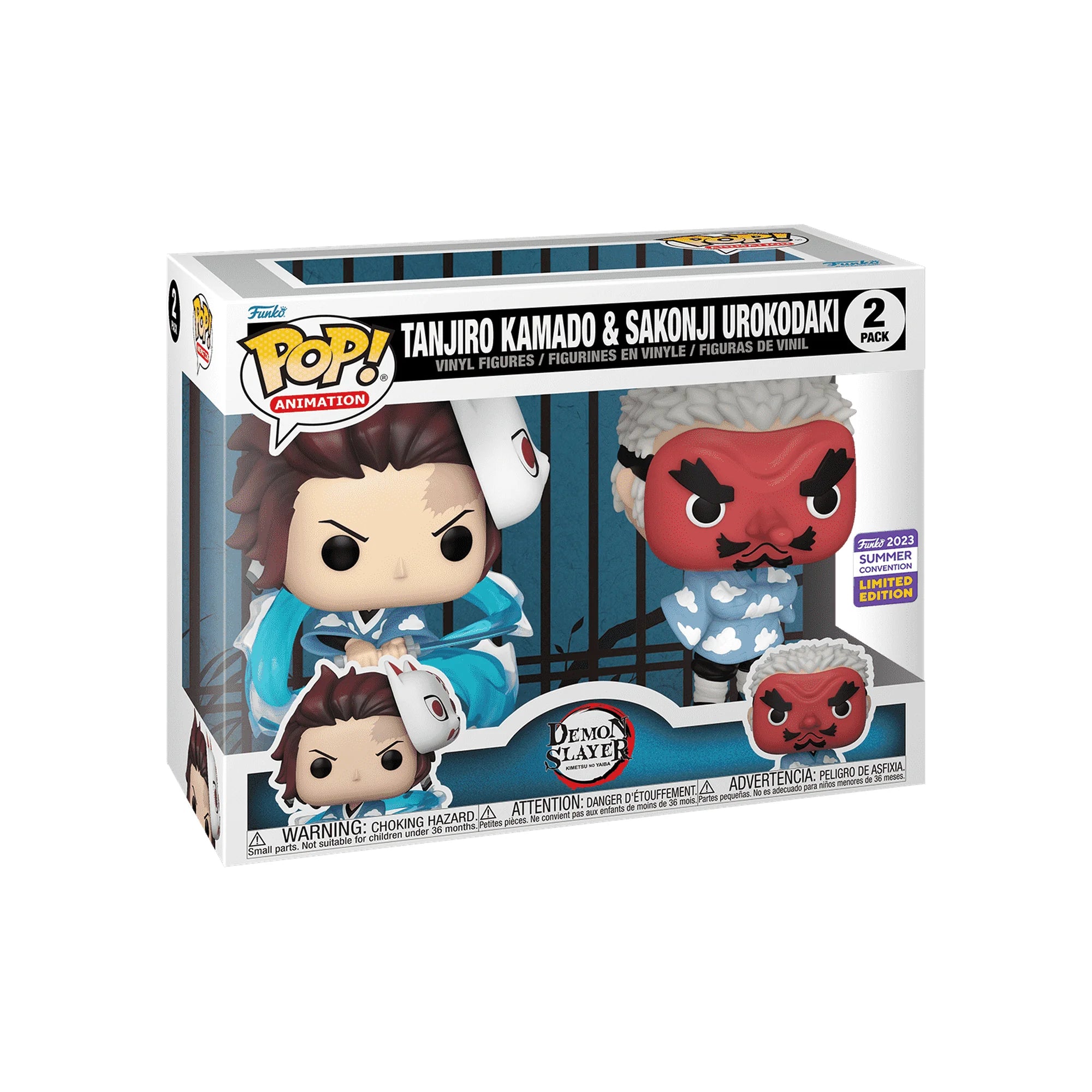 Funko Pop Demon Slayer Tanjiro Kamado y Sakonji Urokodaki 2-Pack Exclusivo en caja original