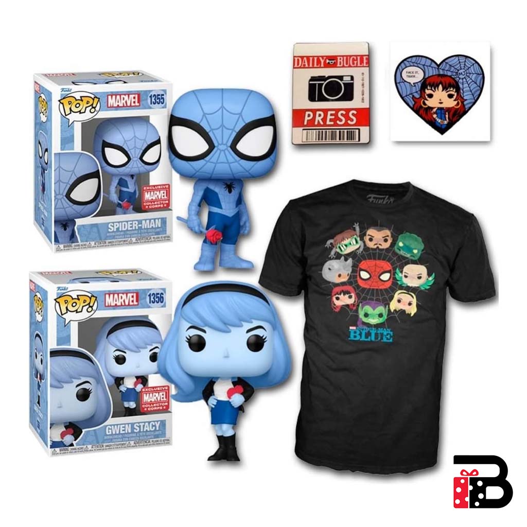 Funko Pop Spider-Man Blue San Valentine - Figura con accesorios exclusivo de amazon - Marvel collectible vinyl figure
