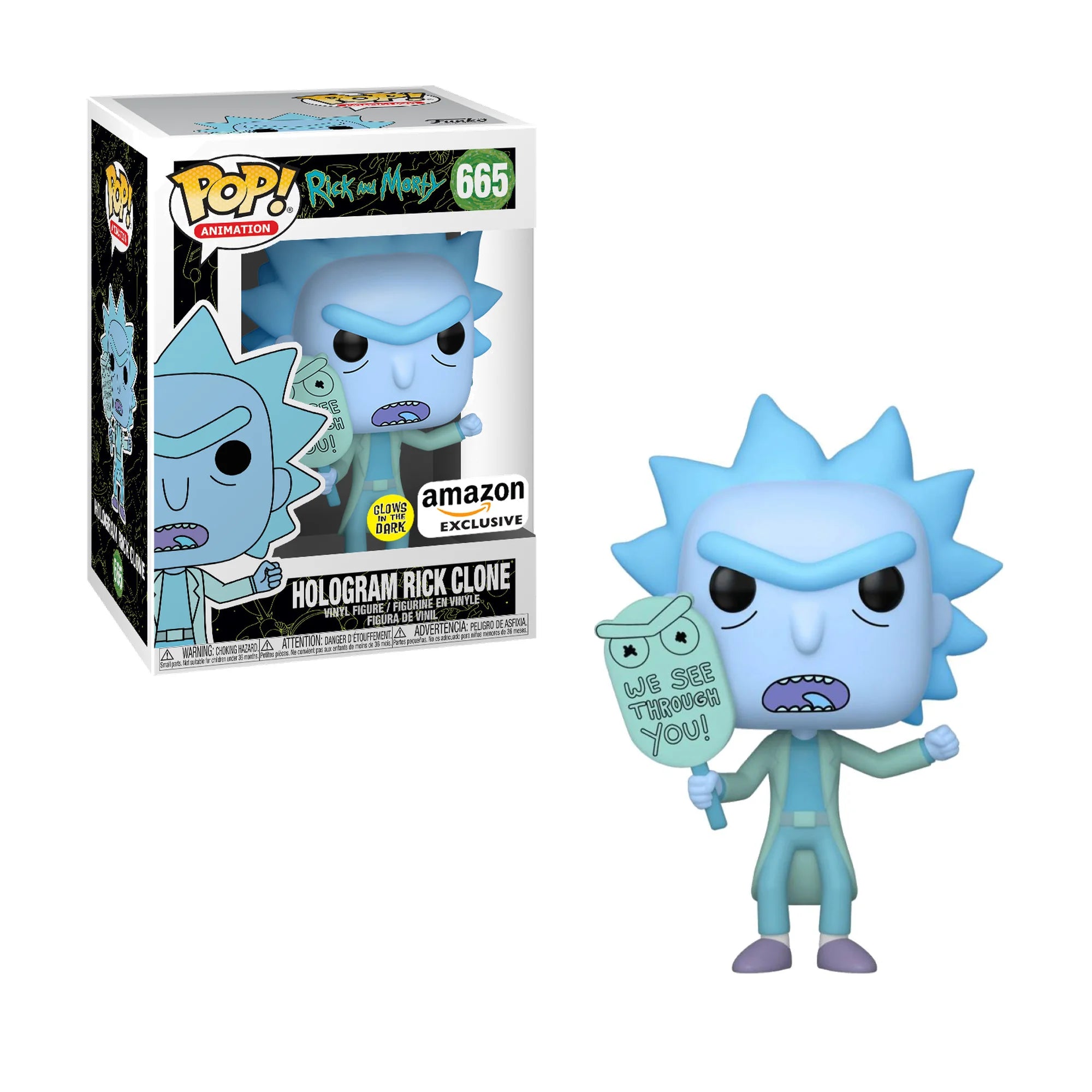 Funko Pop Rick and Morty Hologram Rick Clone #665 Exclusivo
