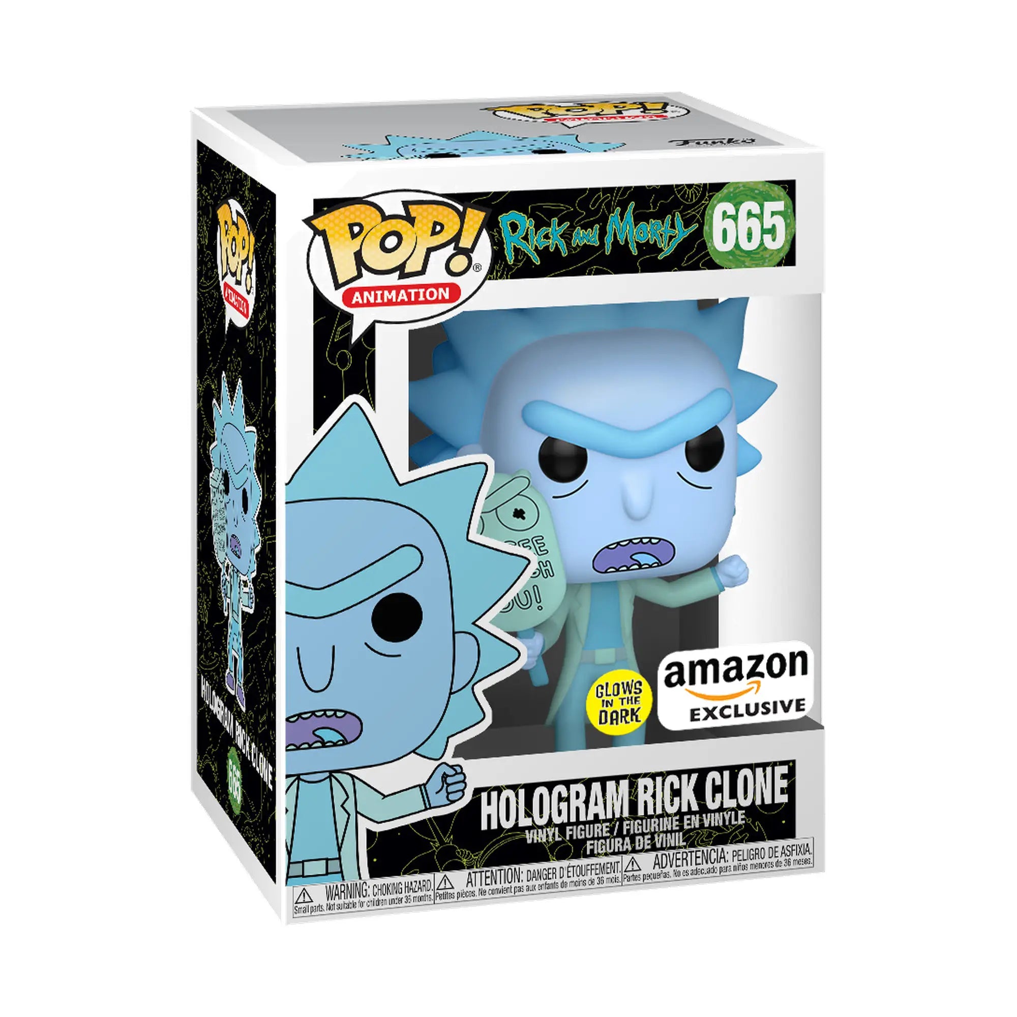 Funko Pop Rick and Morty Hologram Rick Clone #665 Exclusivo