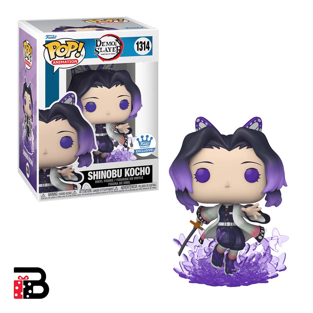Funko Pop Shinobu 1314 - Close-up of exclusive vinyl figure details from anime Demon Slayer
