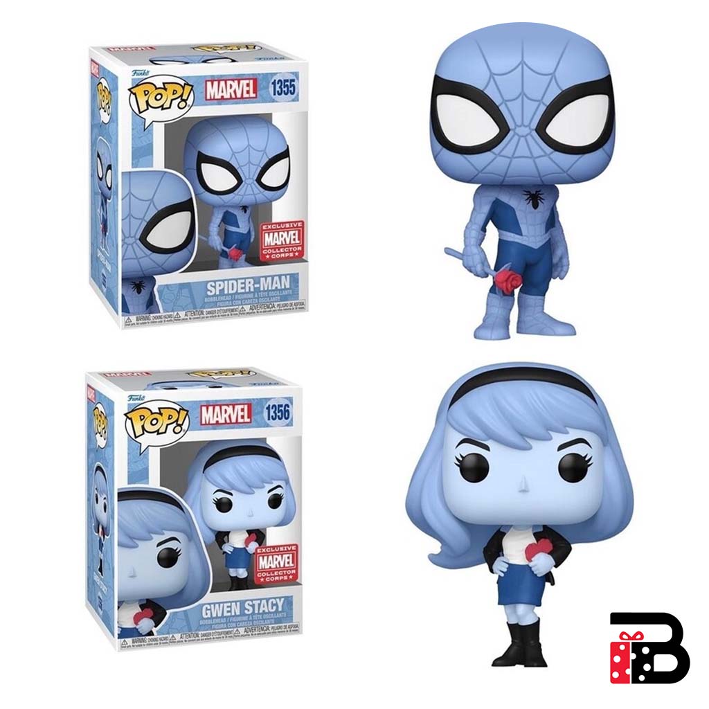 Funko Pop Spider-Man Blue San Valentine - Amazon exclusive - Out of the box collectible vinyl figure - Figura de colección Marvel
