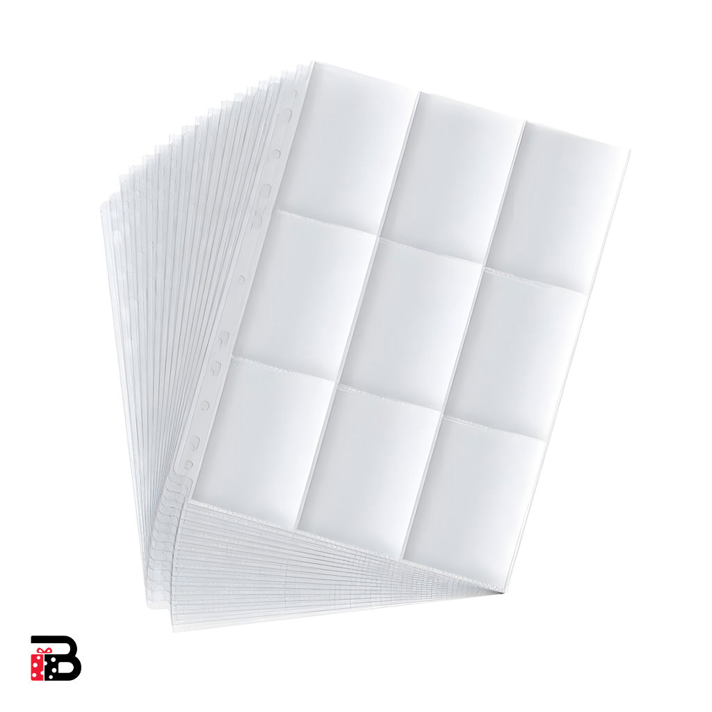 Pack de 10 hojas para cartas TCG - Portada con 18 bolsillos por página

