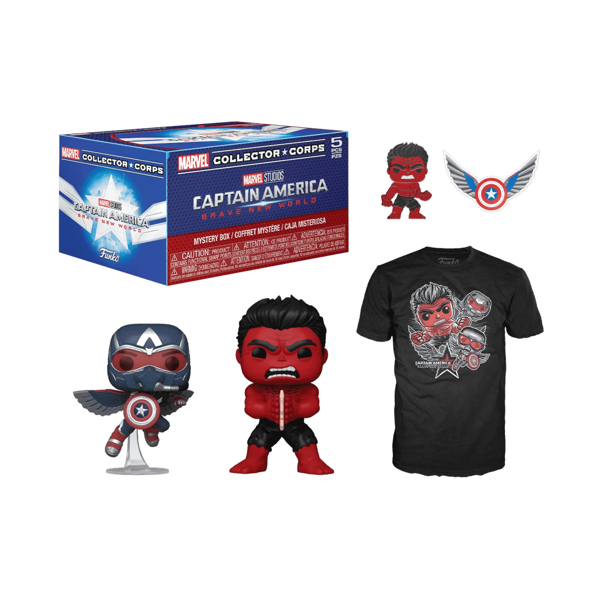 Funko Pop Marvel Captain America Brave New World Collector Corps Box Exclusivo