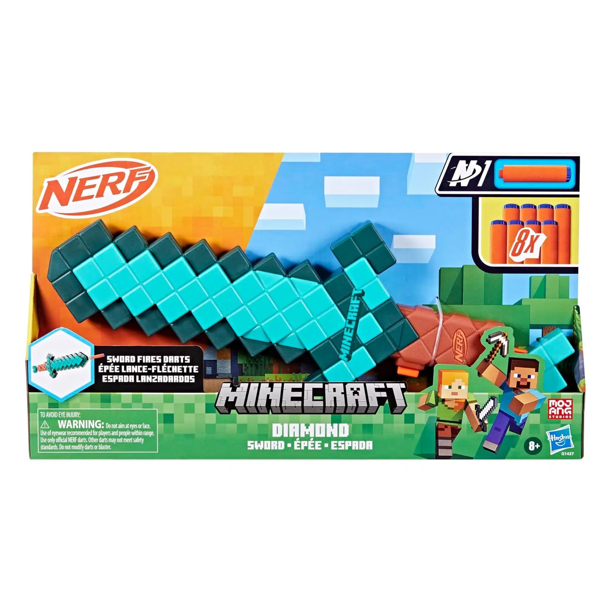 Nerf Minecraft Diamond Sword Dart Blaster Original