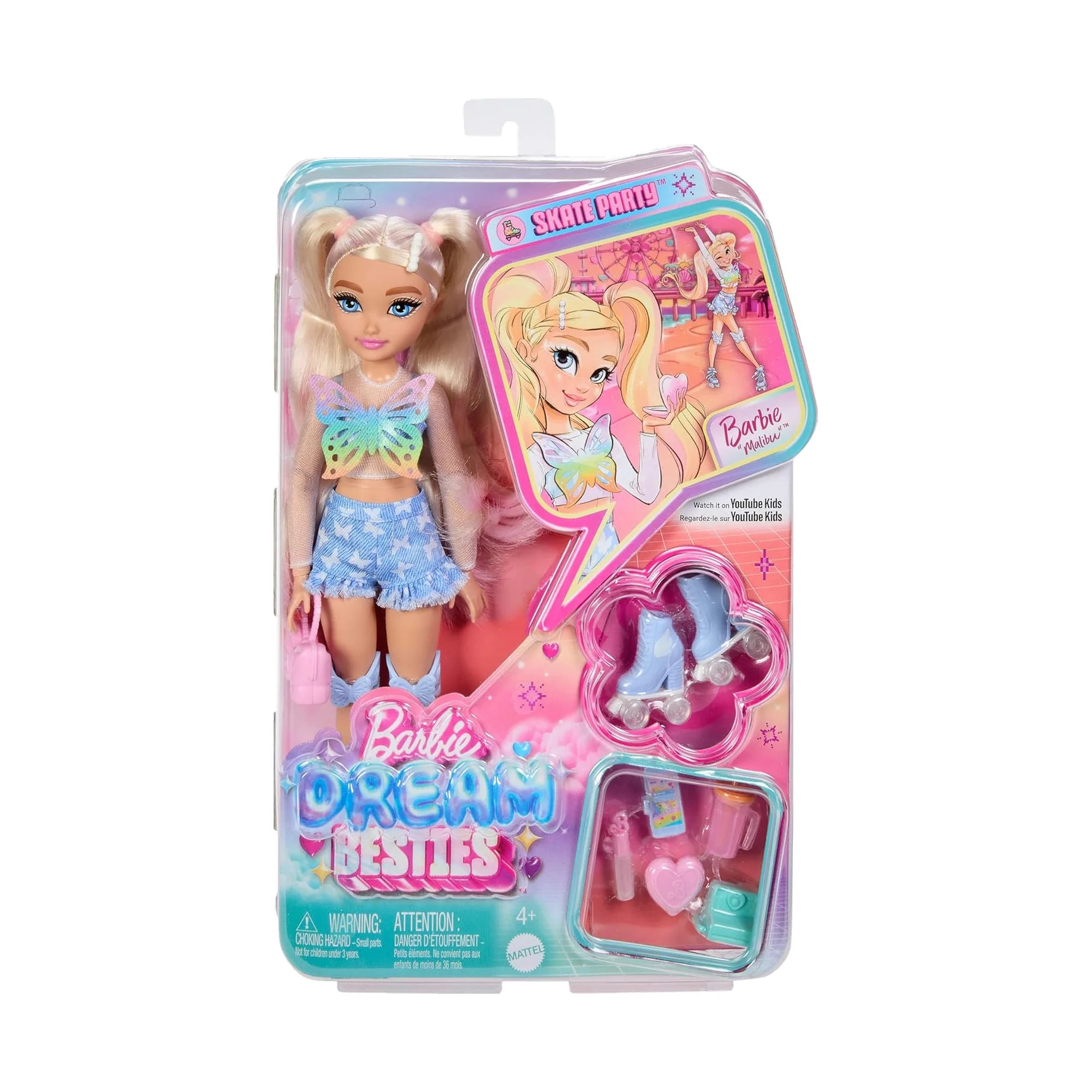 Muñeca Barbie Dream Besties Malibu Patines
