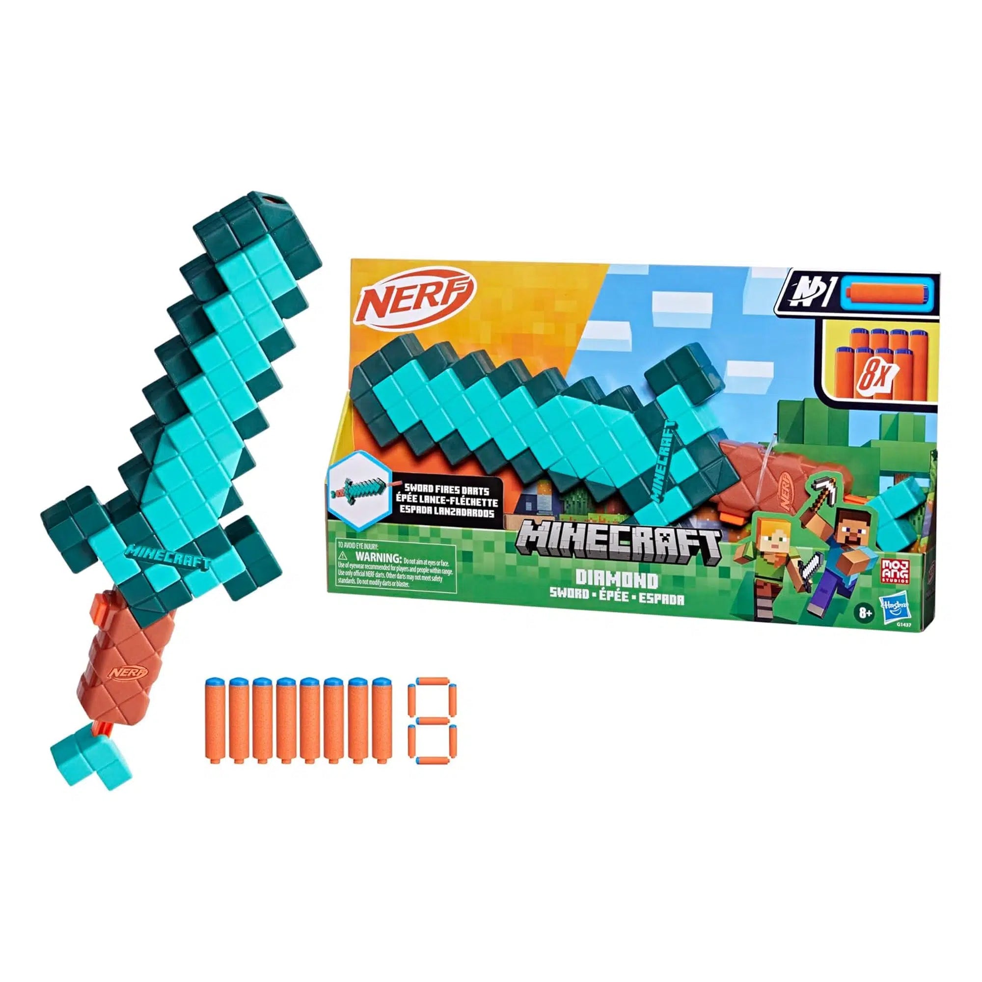 Nerf Minecraft Diamond Sword Dart Blaster Original