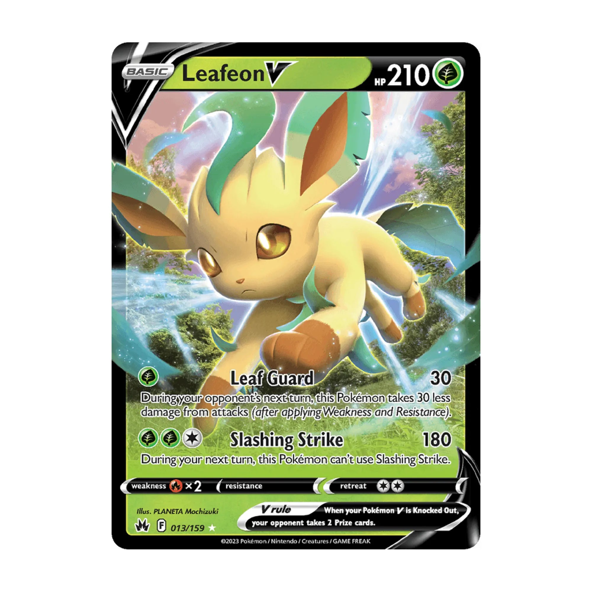 pokemon-tcg-leafeon-v-013-159-ingles-hakoo-box-carta-frente.webp