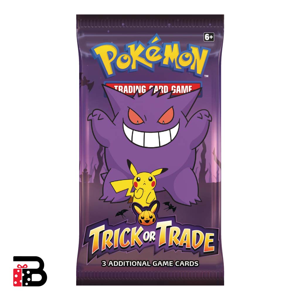 Pokémon TCG Trick Or Trade Booster Pack - Packaging with 3 Halloween cards
